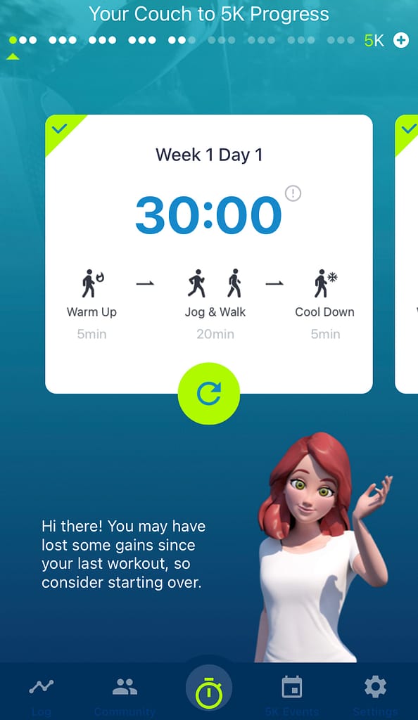Couch to 5K app screenshot