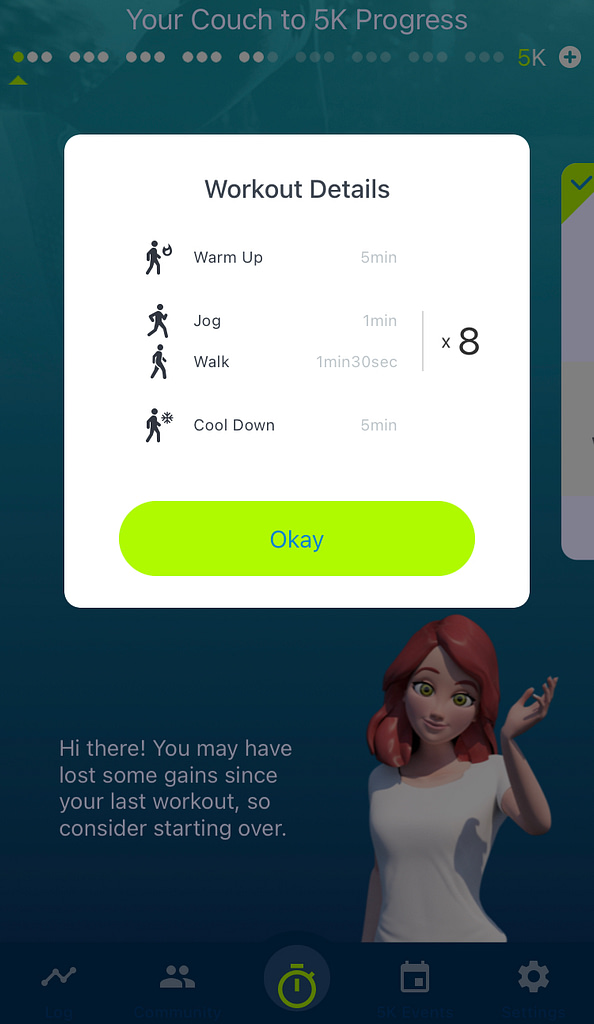 Couch to 5K app screenshot detail