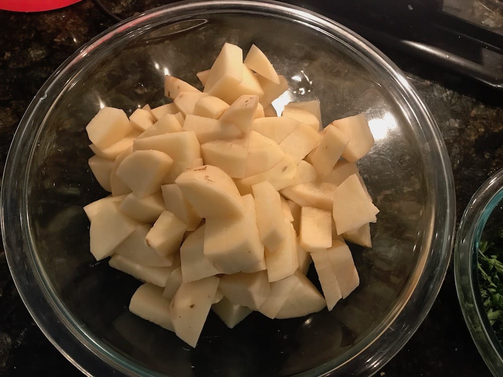 peeled and chopped potatoes